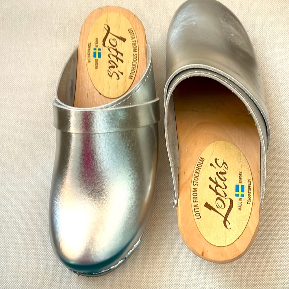 Lotta’s Silver Clogs - worn once